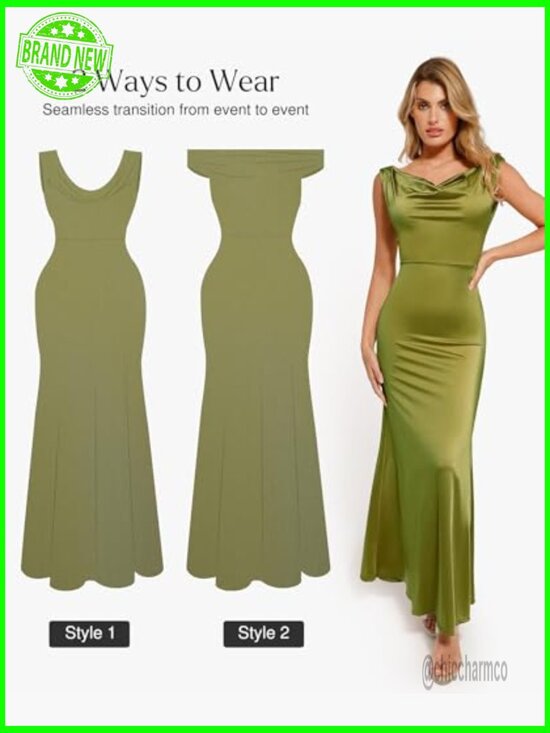 Sleeveless Maxi Formal Dress with Built-in Bra Shapewear Bodycon - Picture 2 of 7